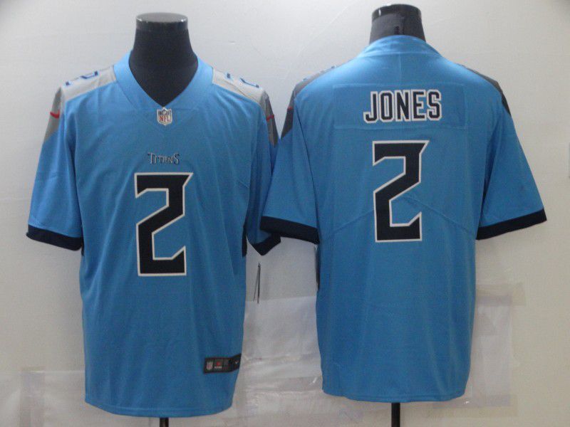 Men Tennessee Titans 2 Jones Light Blue 2021 Vapor Untouchable Limited Player Nike NFL Jersey